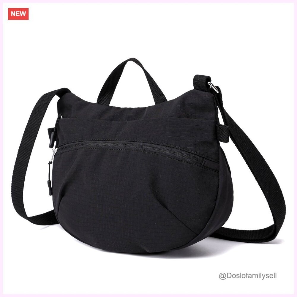 Lightweight Nylon Crossbody Bag with Top Handle and Adjustable Strap